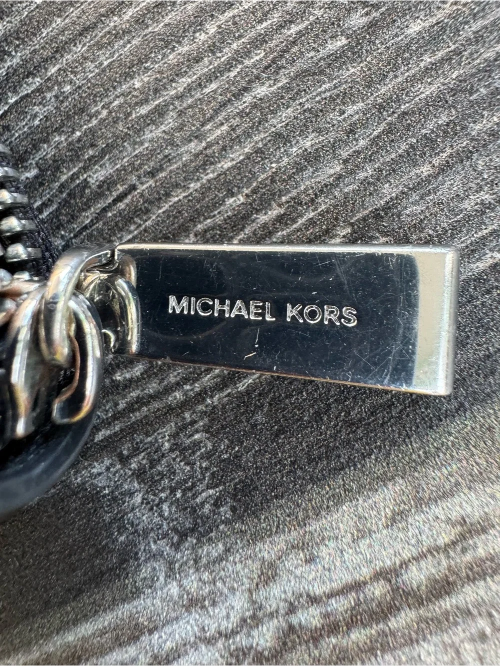 Michael Kors Black Patchwork Zip-Around Wallet with Gold Logo